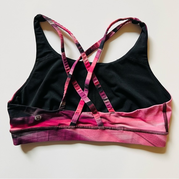 🛑SOLD🛑Lululemon Energy Bra *Nulux Size 8 Central saint martins Pink black - Picture 8 of 11
